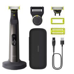 Aparat Hibrid de Tuns si Ras Philips OneBlade Pro 360 QP6652/61 Autonomie 120Min Husa de Transport Gri