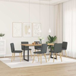 Scaune de sufragerie, 6 buc., gri închis, material textil GartenMobel Dekor