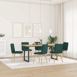 Scaune de bucatarie, 6 buc., verde închis, material textil GartenMobel Dekor