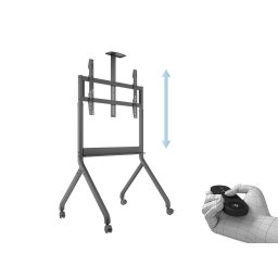 Stand TV Mobil Motorizat Multibrackets MB-7418 Cu Suport Camera Si Multimedia 55-86inch Max. 90kg Negru