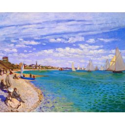 Set pictura pe numere, cu sasiu, Regata la Sainte-Adresse - Monet, 40x50 cm