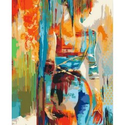 Set pictura pe numere, cu sasiu, Frumusete in culori, 40x50 cm