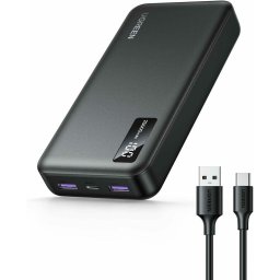 Baterie externa 20.000 mAh 22.5W USB-C USB-A PD 3.0 Digital Display cablu USB-C la USB-A inclus Negru