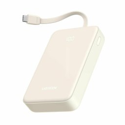 Baterie externa 20.000 mAh 22.5W USB-C USB-A cablu USB-C incorporat Bej