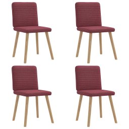 Scaune de bucatarie, 4 buc., rosu vin, material textil GartenMobel Dekor