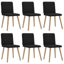 Scaune de sufragerie 6 buc. negru material textil GartenMobel Dekor