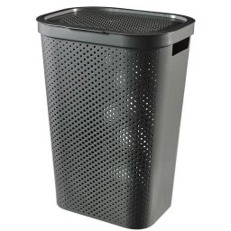 Cos rufe, 2 manere, capac, plastic, antracit, 60 L, 44x35x60 cm, Infinity Recycled, Curver
