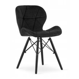 Scaun stil scandinav, Artool, Lago Velvet, catifea, lemn, negru, 47x36x73.5 cm