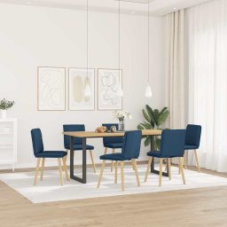 Scaune de sufragerie, 6 buc., albastru, material textil GartenMobel Dekor