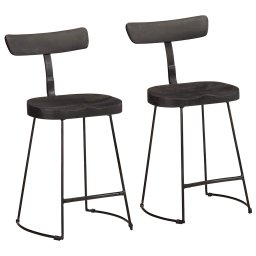 Scaune de bar 2 buc Negru 49x43x79 cm Lemn masiv Mango GartenMobel Dekor
