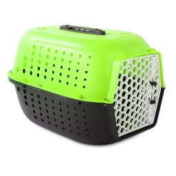 Cusca/geanta pentru transport caine/pisica, Verk Group, plastic, verde si alb, 48x32x30 cm