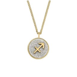 Fossil Colier placat cu aur cu semnul zodiacal Săgetător JOA00954710