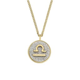 Fossil Colier placat cu aur cu semnul zodiacal Balanță JOA00952710