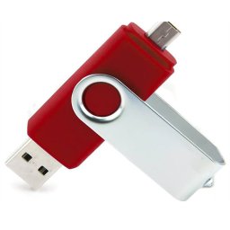 Stick de memorie cu USB 2.0 si micro USB, rosu