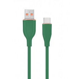 Cablu silicon USB-A 2.0 la USB type C 1.5m Verde, Gembird CC-USB2S-AMCM-1.5M-G