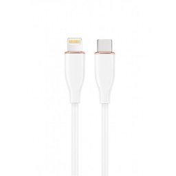 Cablu silicon USB 2.0 type C la iPhone Lightning 1.5m Alb, Gembird CC-USB2S-CM8PM-1.5M-W