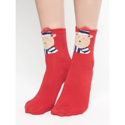 T-shirt teddy bear socks red