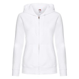 White hoodie zipped Fruit Of The loom