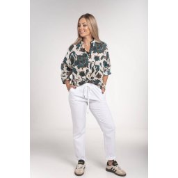 Floral print teal shirt