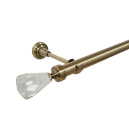 Galerie fără inele Crystal Cone 25 mm aur antic – țeavă normală, prindere perete