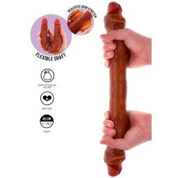 ToyJoy Get Real Foreskin Double Dong 46cm Caramel