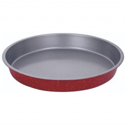 Tava pentru copt Oliver Voltz OV51222RN36, 36 cm, Otel carbon, Finisaj marmura, Rosu