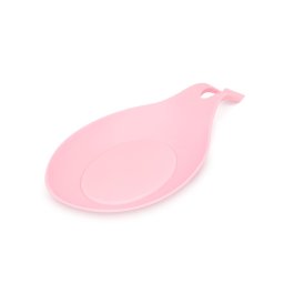 Ustensile gatit Suport roz, siliconic, anti-picurare pentru lingura de gătit - 20 x 10 x 2 cm