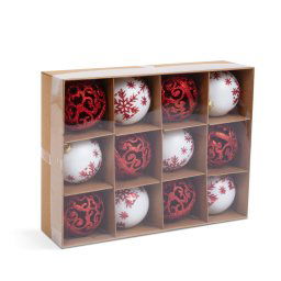 Set decor pentru brad - globuri - 6 cm - 12 buc / set