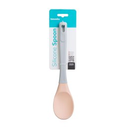 Ustensile gatit Lingură din silicon - culoare piersică - 26,8 x 5,6 x 1,8 cm