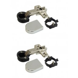 Set 2 balamale IFL D pentru usi sticla aplicate, accesorii incluse, crom lucios