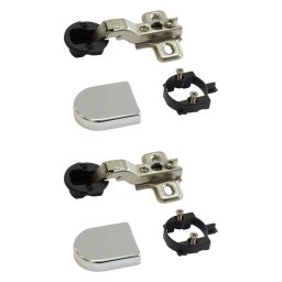 Set 2 balamale IFL D pentru usi sticla semiaplicate, accesorii incluse, crom lucios