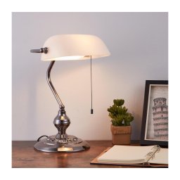 Lampă de masă Eglo 901019 BANKER 1xE27/60W/230V alb/crom lucios