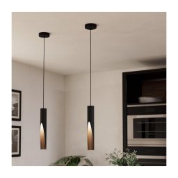Lustră LED pe cablu Eglo 901732 BARBOTTO 1xGU10/4,5W/230V 3000K negru/maro