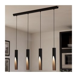 Lustră LED pe cablu Eglo 901733 BARBOTTO 4xGU10/4,5W/230V 3000K negru/maro