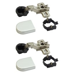 Set 2 balamale IFL D pentru usi sticla semiaplicate, accesorii incluse, aluminiu
