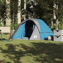 Cabina cort de camping, 4 persoane, albastru, impermeabil GartenMobel Dekor