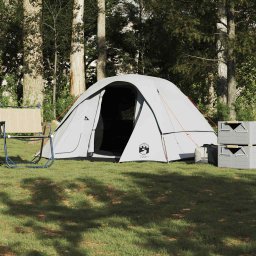 Cabina cort camping 4 persoane alb, tesatura opaca, impermeabil GartenMobel Dekor