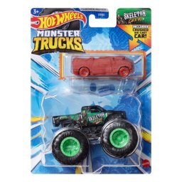 Hot Wheels Monster Truck Si Masinuta Metalica Skeleton Crew