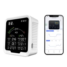 Omnyx Contor inteligent WiFi pentru calitatea aerului cu suport Tuya - PM2.5, CO2, C6H6, PM10