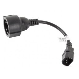 Cablu Adaptor Lanberg CA-C14E-10CC-0018-BK, C14 - Schuko, 0.2m, Black