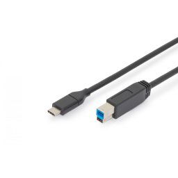 Digitus AK-300149-018-S cabluri USB USB 2.0 1,8 m USB C USB B Negru