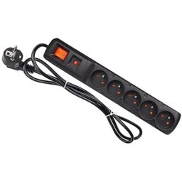 Prelungitor cu protectie la supratensiune Acar F5, 3m, 2300W, Negru