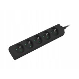 Prelungitor, Lanberg, 2500 W, 5 prize, 230 V, 1.5 m, Negru
