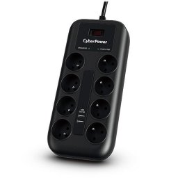 CyberPower Tracer III P0820SUF0-FR protector la supratensiune Negru 8 priza(i) AC 200 - 250 V 1,8 m