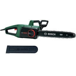 Drujba electrica (fierastrau) cu lant Bosch UniversalChain 35, putere 1800 W, lama 35 cm, viteza lant 12 m/s, lant Oregon, sistem SDS de tensionare lant,ungere automata, contine 2 lanturi