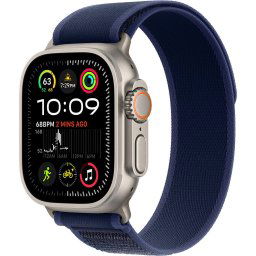 Apple Watch Ultra 2, GPS, Cellular, Carcasa Natural Titanium 49mm, Blue Trail Loop - S/M