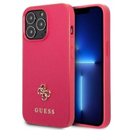 Husa Husă Guess Saffiano 4G Small Metal Logo pentru iPhone 13 Pro / 13, Roz
