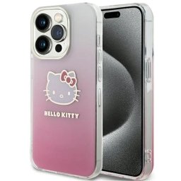 Husa IML Gradient Electrop Kitty Head case for iPhone 14 Pro - pink