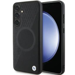 Husa BMHMS24M23RTPK S24+ S926 black/black hardcase Signature Leather Half Textured & Circle MagSafe