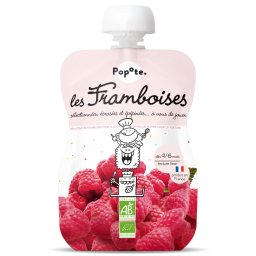 Piure BIO cu 60% zmeura, +4 6 luni Popote